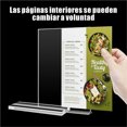 thumbnail image 4 of Soporte de Letrero, Menu Holder Doble Cara Transparente, Soporte para Menús de Acrílico para Restaurantes, Tablero De Mesa, 4 of 4