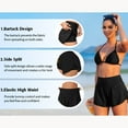 thumbnail image 5 of Charmo High Waisted Sport Swim Shorts for Womens Side Slits Boardshorts with Pockets 2 in 1 Swimsuit Bottoms UPF 50+,S-3XL, 5 of 12