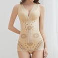 thumbnail image 2 of Combinaison Moulante Sans Manches pour Femmes Couleur Unie Mode Col Rond, 2 of 7