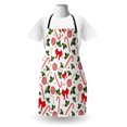 thumbnail image 3 of Candy Cane Apron, Holly Berry Mistletoe Traditional Red and White Patterned Sugary Food on Sticks, Unisex Kitchen Bib with Adjustable Neck for Cooking Gardening, Adult Size, Grün Rot, by Ambesonne, 3 of 4