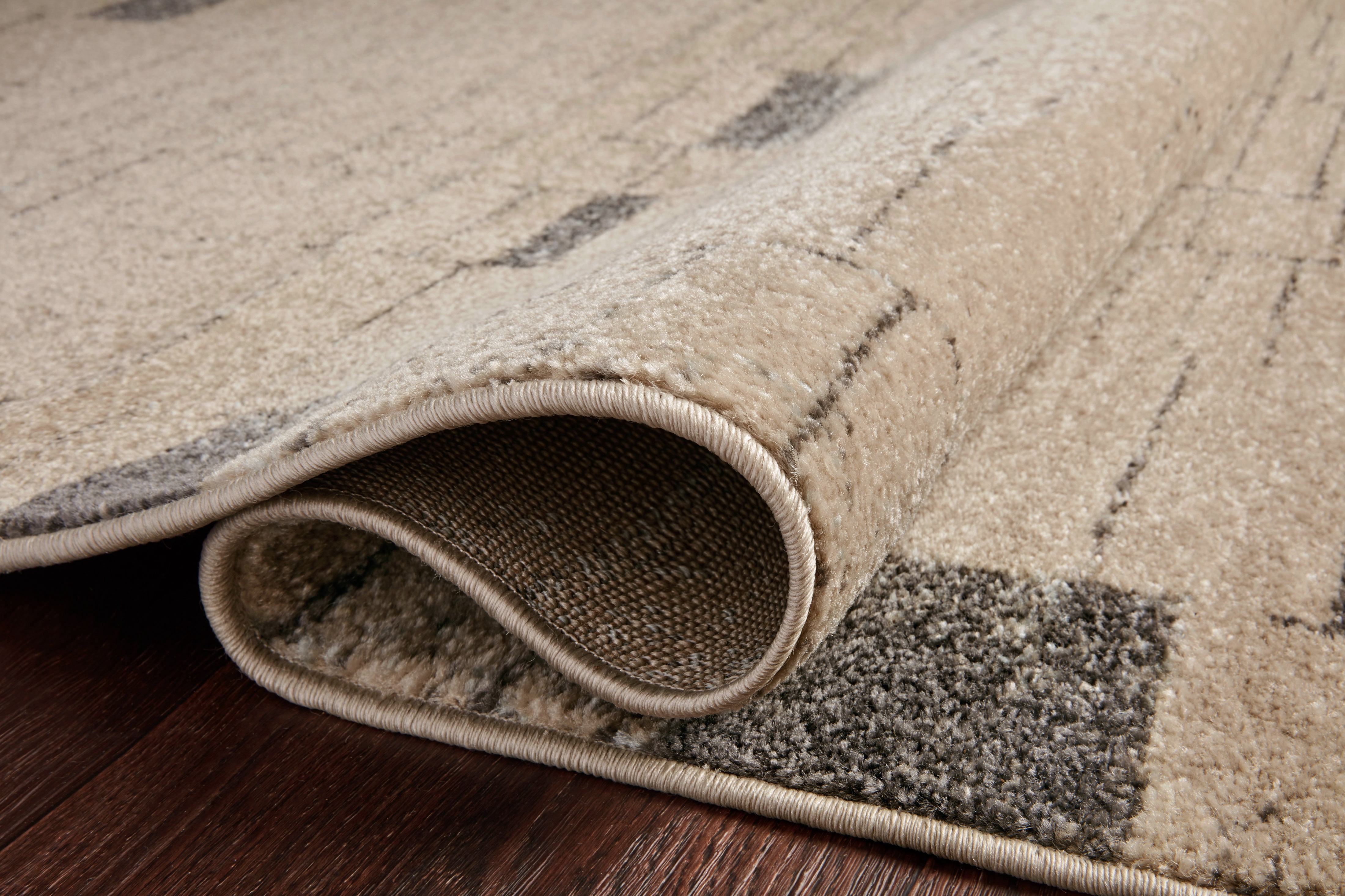 Loloi Bowery BOW-02 Slate / Taupe Geometric Area Rug 5'-5" x 7'-6"