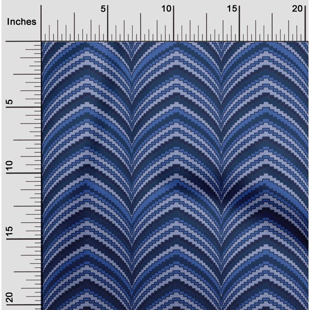 oneOone Polyester Lycra Fabric Waves Flame Stitch Print Fabric BTY 56 Inch Wide