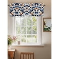 thumbnail image 2 of Navy Blue Burnt Orange Botanical Curtain Valances for Windows, Wildflower Palm Leaf Kitchen Valance Window Treatment, Light Filtering Block Curtains for Bathroom/Bedroom/Living Room 42'' x 18'', 2 of 9