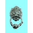 thumbnail image 2 of Chrome Plated Solid Cast Brass Lion Front Door Knocker 6.25" H Decorative Antique Shiny Lion Ring Style Entry Door Vintage Metal Knockers w/Hardware Renovators Supply, 2 of 17