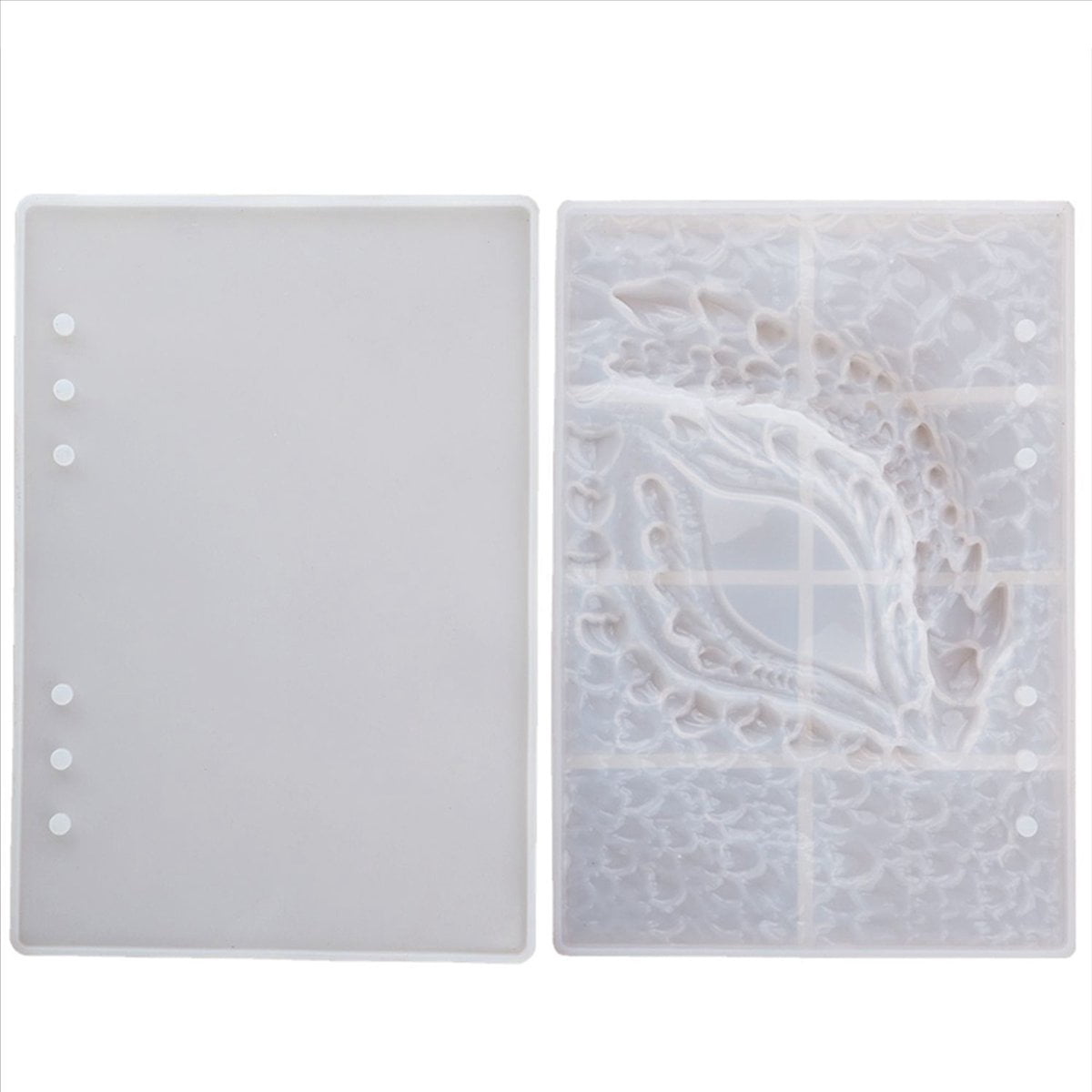 4Pcs DIY Book Cover Crystal Epoxy Resin Mold Dragon Eye Notebook Case Mirror Silicone Mold