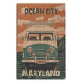 thumbnail image 1 of Ocean City, Maryland, Letterpress, Camper Van Birch Wood Wall Sign (12x18 Rustic Home Decor, Ready to Hang Art), 1 of 4