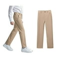 thumbnail image 4 of Teen Boys Uniform Pants Pull On Chino Pants With Pockets Straight Pants Beige Pants For Boys Back To School Clothes Teen Preppy Clothes 11-12 Years, 4 of 5