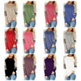 thumbnail image 2 of Women Crew Neck Long Sleeve Stripes Leopard Print Top, 2 of 6