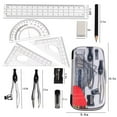 thumbnail image 3 of HLONK 10-Piece Geometry Kit Set with Metal Compasses  Protractor  Ruler  Triangles (45° & 60°)  Pencil Sharpener & Eraser - Durable Alloy Math Tools for Sch00l & Engineering, 3 of 7
