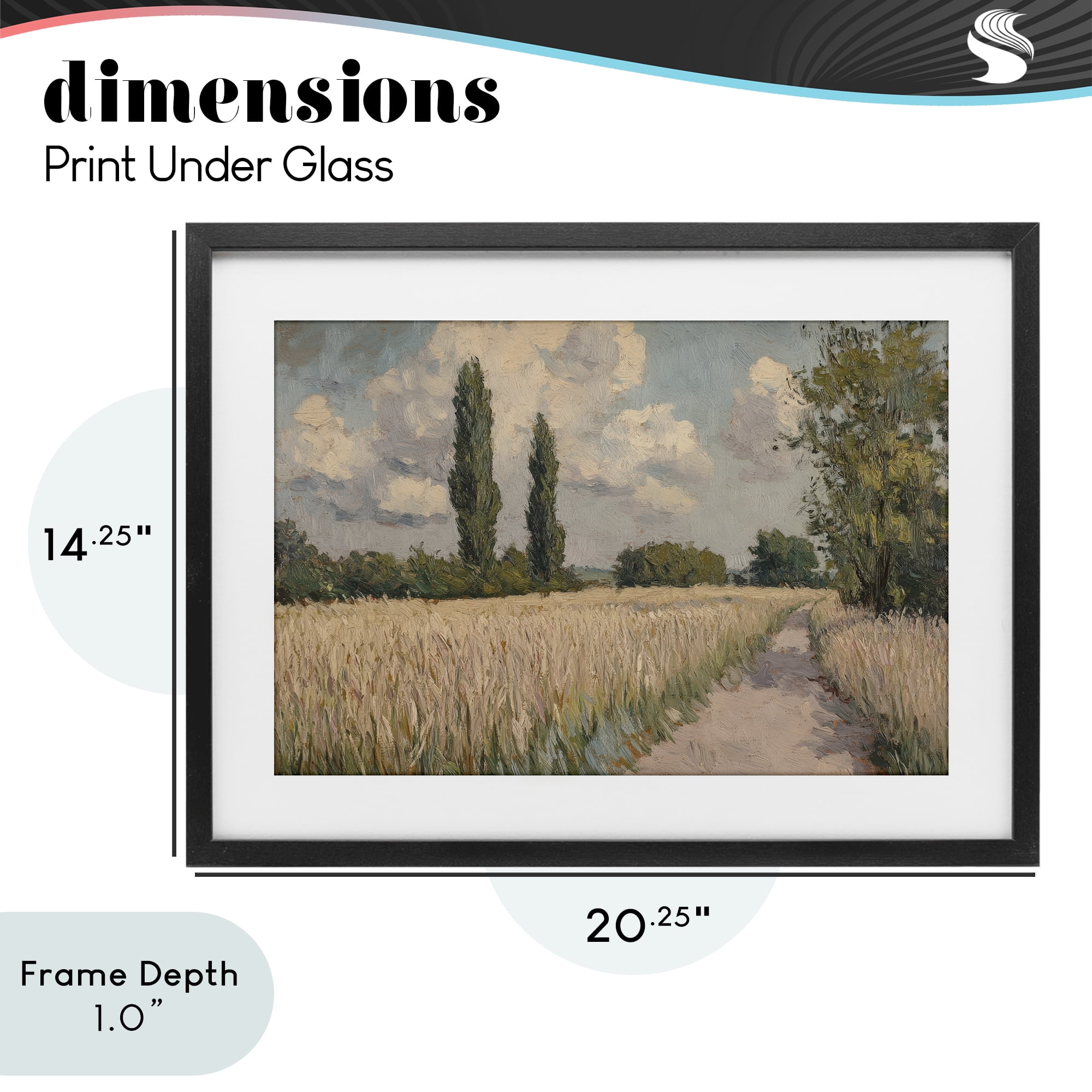 Stupell Industries Summer Path Between Poplars Black Framed Print Under Glass, design by Petal Prints Design