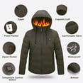 thumbnail image 5 of Frontwalk Heated Coat for Men Electric Heating Jackets with Power Bank USB Heating Jacket Thermal Winter Warm Outwear  Green+Power Bank XL, 5 of 12