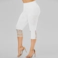 thumbnail image 5 of Pantalones capri ajustados para mujer, leggings con costuras de encaje, pantalones de yoga elásticos, 5 of 5