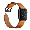 thumbnail image 3 of BANDOVA Premium Leather Band Compatible with Apple Watch 44/45/46/49/42mm(Series 3/2/1), Classic Business Replacement Strap for Women Men, LightBrown, 3 of 7