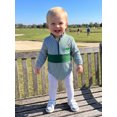 thumbnail image 3 of Cjfdfy Newborn Baby Boy Golf Fall Outfit Striped Romper Long Sleeve Golf Embroidery Bodysuit Newborn Jacket Quarter Zip Bodysuit Cute Infant Fall Winter Outfit 0-18 Months, 3 of 9