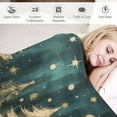 thumbnail image 4 of Warm Blanket Gold and Green Christmas Tree Ultra-Soft Micro Fleece and Warm Cozy Lightweight Throw Blankets Winter Holiday Blanket 50"x60" Throw Size Warm Plush Blankets for All Season Birthday Gift, 4 of 6