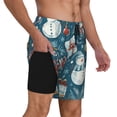 thumbnail image 3 of Picia Christmas Snowman Gift pattern Mens Swim Trunks with Compression Liner Stretch Beach Shorts Quick Dry with Zipper Pockets No-Chafing Board Shorts-X-Large, 3 of 9