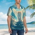 thumbnail image 3 of Fuzoiu Sunshine Cute Winged Cat Print Hawaiian Shirt for Men, Summer Beach Casual Short Sleeve Button Down Shirts, Men’s Beach Summer Shirts with Pocket,X-Large, 3 of 7