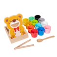 thumbnail image 2 of Juguete de madera para comer, juguetes educativos, juguetes sensoriales, juguete para niños pequeños con cuchara. Vasos de 8 colores, 2 of 9