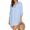 Light Blue, variant on hoksml Women's Workout Tops,Women Sexy Solid Slit Sunscreen Overall Long Sleeve V-Neck With Pocket Tops Blouse