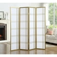 thumbnail image 4 of Roundhill Furniture Seto Rice Paper and Wood 4-Panel Room Divider Screen Gold, 4 of 4