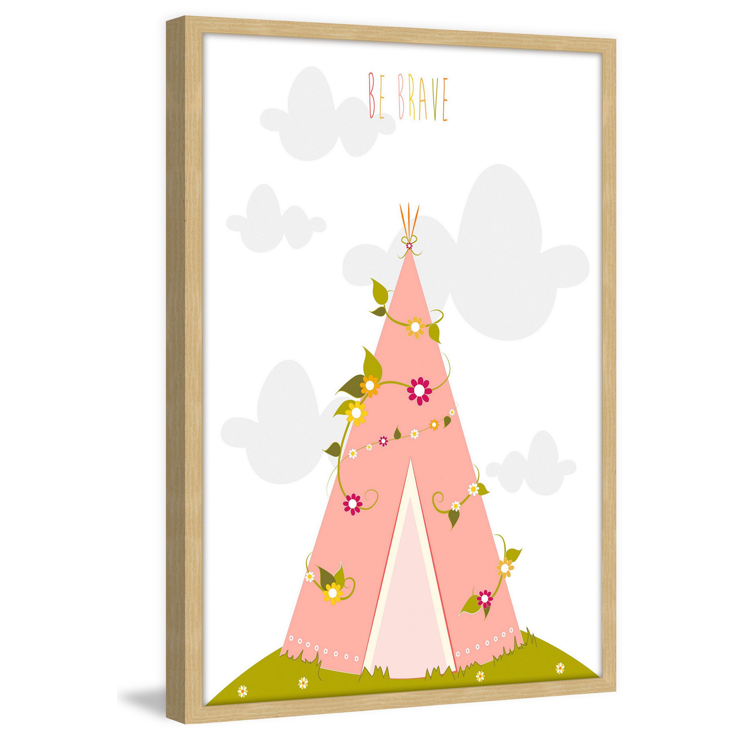 Marmont Hill "Pink Tee Pee" by Karen Zukowski Framed Painting Print