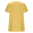 thumbnail image 5 of Puntoco Short Sleeve Women Tops ,Summer Women'S Scoop Neck Short Sleeve Shirts Ribbed Slim Fitted Casual Basic Top Blouses Yellow XL(XL), 5 of 6