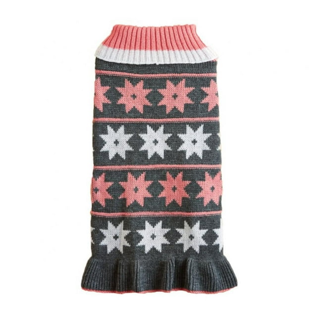 Winter Warm Pet Cat and Dog Sweater - Star Pattern Knitted High Neck Pullover Cold Weather Pet Coat Suitable for Small and Medium-sized Dogs