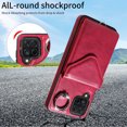 thumbnail image 2 of Allytech Galaxy A12 Case Wallet with Cards Holder & Detachable Shoulder Strap, Ring Holder Kickstand Vintage PU Leather Shockproof Wallet Case Cover for Samsung Galaxy A12 - Red, 2 of 14