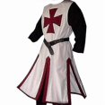 thumbnail image 5 of Mens Medieval Crusader Knights Templar Tunic Costumes Renaissance Halloween Surcoat Warrior Black Plague Cloak Cosplay Top, 5 of 5