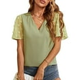 thumbnail image 2 of Sngxgn T-Shirt for Women Tee Classic Crewneck Short Sleeves(Green,M), 2 of 6