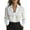 B-White, variant on LIZUOJUNF Satin Tops for Women Button Down Shirts for Women Silky V Neck Long Sleeve Work Office Tops