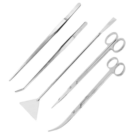 Mandala Crafts Aquarium en Acier Inoxydable Réservoir de Poissons Plante Aquascape Ciseaux Spatule Pinces Ensemble d'Outils (5 Outils Combo)