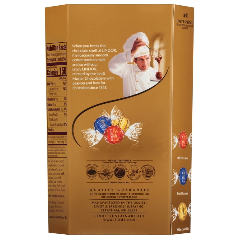 Lindt LINDOR Assorted Milk, Dark, White Chocolate Truffles Gift