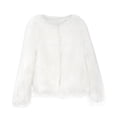 thumbnail image 4 of Abrigo de invierno para mujer, abrigo de manga larga y esponjoso, chaqueta corta, abrigo cálido Irfora Blanco L, 4 of 7