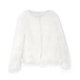 thumbnail image 4 of Abrigo de invierno para mujer, abrigo de manga larga y esponjoso, chaqueta corta, abrigo cálido Irfora Blanco L, 4 of 7