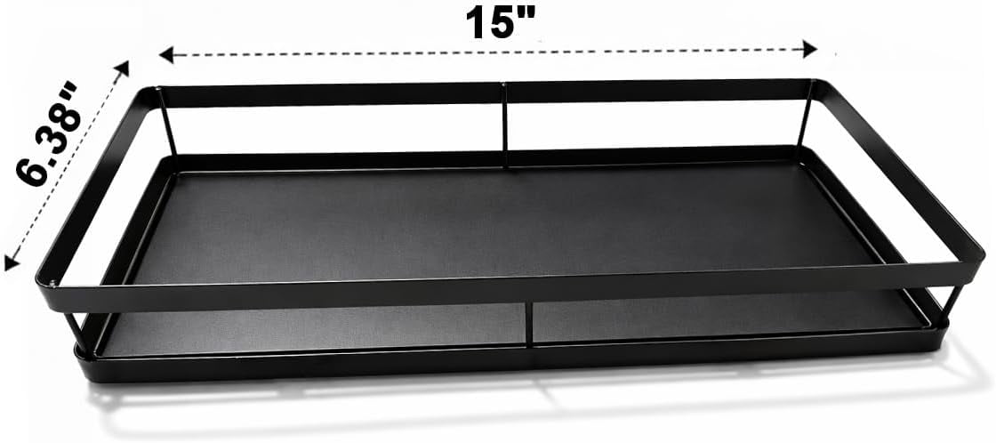 RGHJAR-Under Sink Organizer, Dual-Rail Ball-Bearing, Under Kitchen Sink Organizer, 6-Level Adjustable, Under Cabinet Organizer, No-Drill Adhesive/Suction, Under Sink Storage (Black, Single Layer - 1