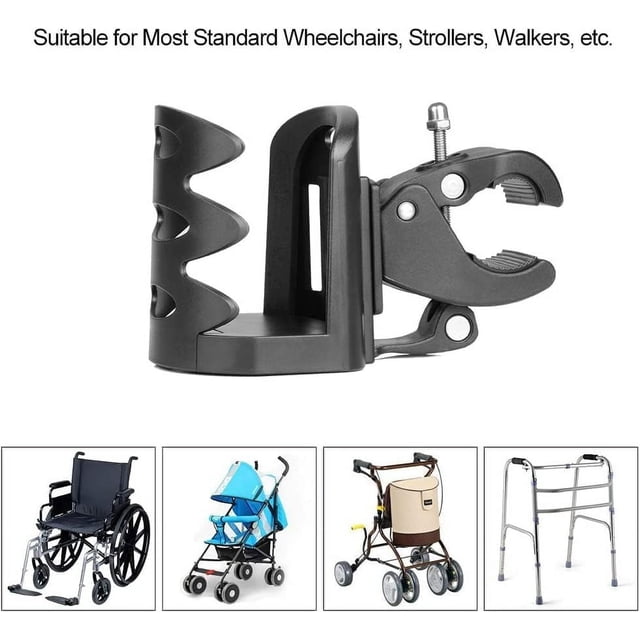 Portavasos, rotación de 360 grados, portavasos para bicicleta, portavasos, universal para andadores, andadores, cochecitos y accesorios para motocicletas