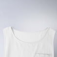 thumbnail image 5 of Men’s Muscle Tank Top with Pocket Athletic Sleeveless Shirt Breathable Faux Denim for Gym and Casual Wear Size 4XL White, 5 of 7