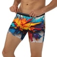 thumbnail image 3 of Picia Colorful Paint Print Pattern Men's Athletic Long Leg Briefs , Performance Stretch Underwear，Moisture-Wicking, 3 of 7