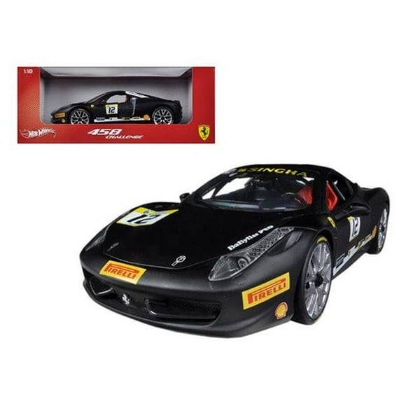 Ferrari 458 Challenge Matt Black No.12 1-18 Diecast Car Model
