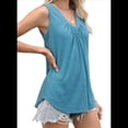 thumbnail image 4 of Camiseta Sin Mangas Informal para Mujer, Azul Verde, Talla XL, 4 of 10