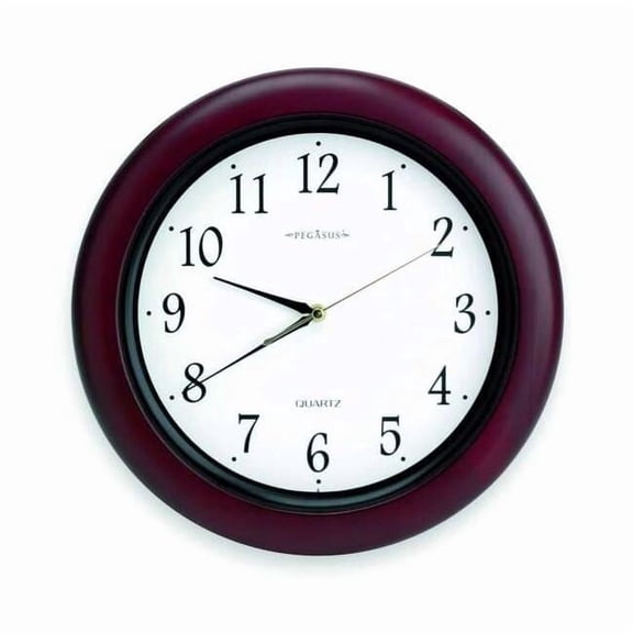 Manufacturer Varies 14" Analog Quartz Wall Clock, Burgundy 6NN69