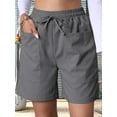 thumbnail image 5 of Omen Casual Shorts Drawstring Comfy Elastic Waist Shorts Summer Pull on Short with Pockets Grey M, 5 of 7