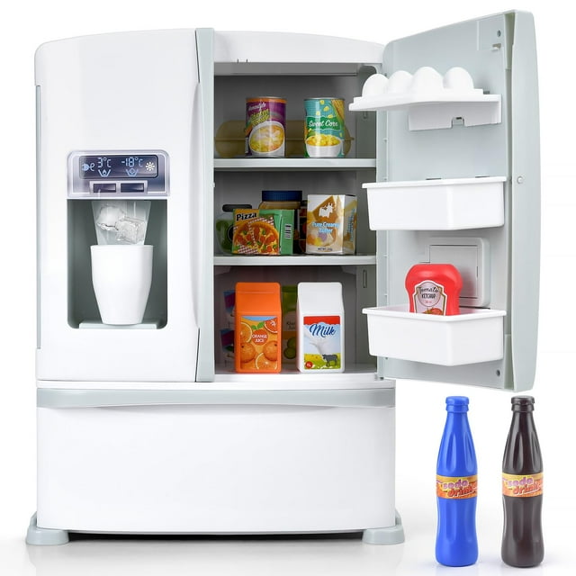 Nevera de juguete PLAY con dispensador de hielo y accesorios, color blanco