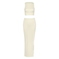 thumbnail image 5 of XIAOCHA Women's Two-Piece Skirt Set Sleeveless Crew-Neck High-Slit Summer Club Midi Suit, 5 of 5