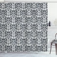 thumbnail image 1 of Ambesonne Gothic Shower Curtain, Damask Inspired Flourish, 69"Wx84"L, Grey White, 1 of 3