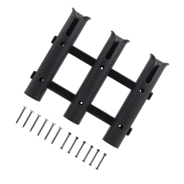 Fishing Rod Storage Holder Portable Vertical 3-link Boat Bracket With Pole Rack Mount Professional Hands-free Tube Carrying Organizer Black