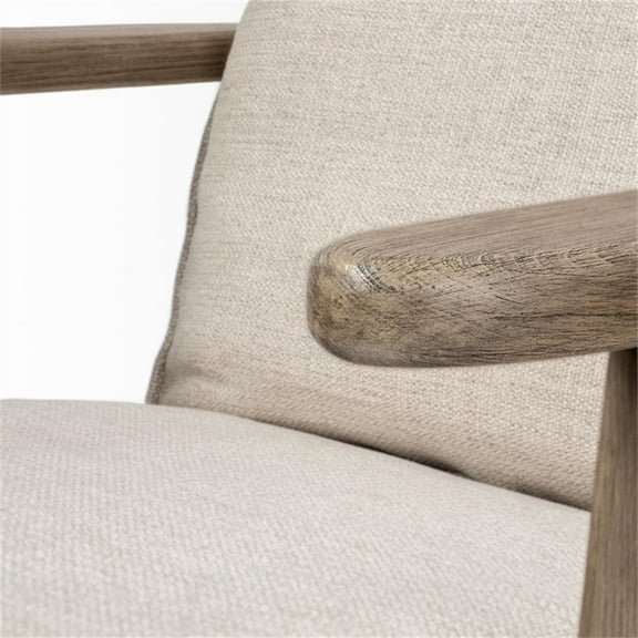Mercana Olympus VI Beige Fabric Wrapped Wooden Frame Accent Chair