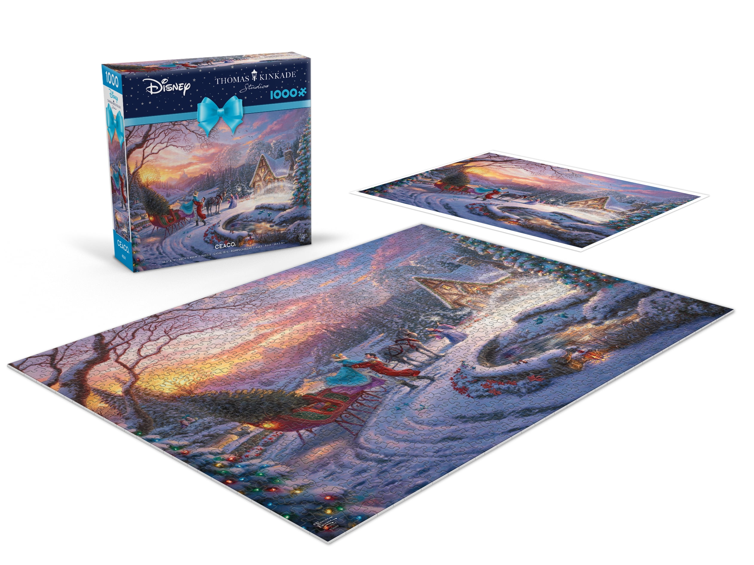 Ceaco 1000-Piece Thomas Kinkade Holiday Cinderella Bringing Home the Tree Interlocking Jigsaw Puzzle