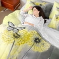 thumbnail image 5 of Manfei Rustic Farmhouse 7-Piece Bedding Comforter Set, Yellow Flower Dandelion King Bedding Sets, Butterfly Animal Reversible Bed Sheets, Luxury Bedroom Decor, 5 of 8